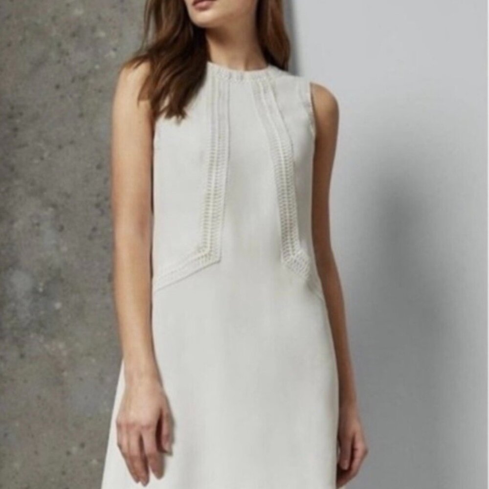 Ted Baker‎ NWOT Sierra Lace Trim Shift Dress Ivory Sz 4 = L Party Graduation